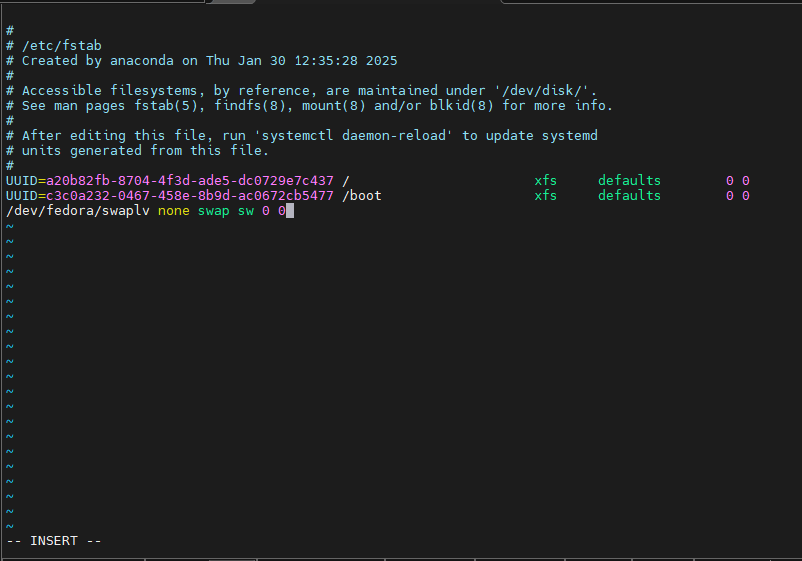 SWAP Partition Persistent